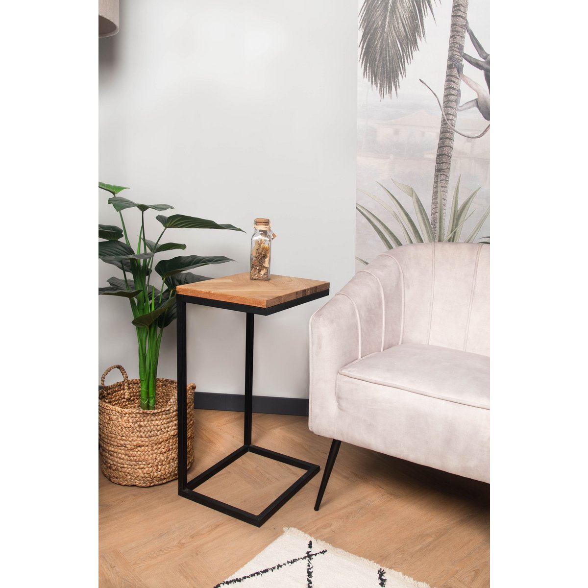 Visgraten 'Lukea' Bijzettafel