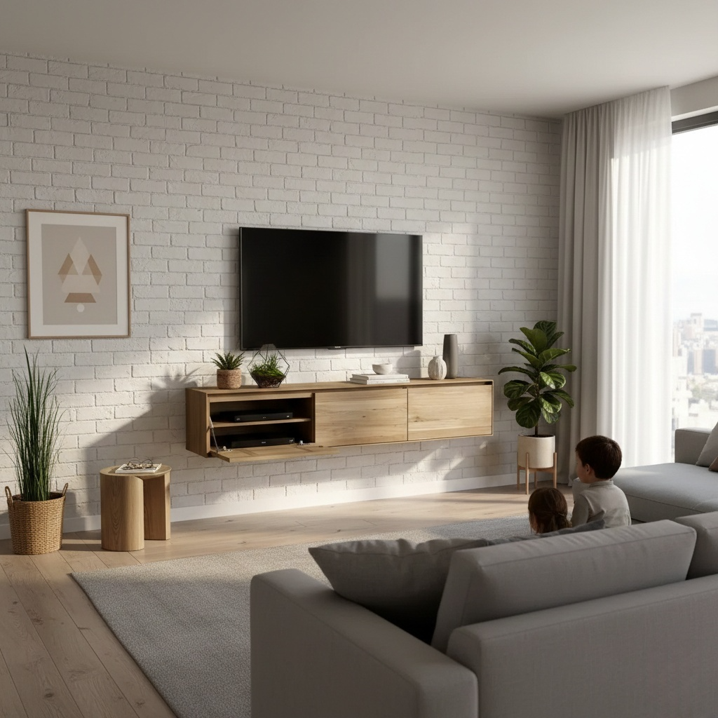 Avento Oak – Massief Eiken Zwevend TV-Meubel op Maat