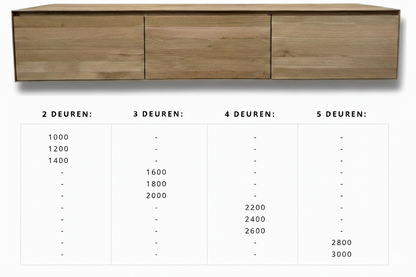 Avento Oak – Massief Eiken Zwevend TV-Meubel op Maat