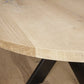 Ovale eiken tafel met grote poot tafelblad patroon