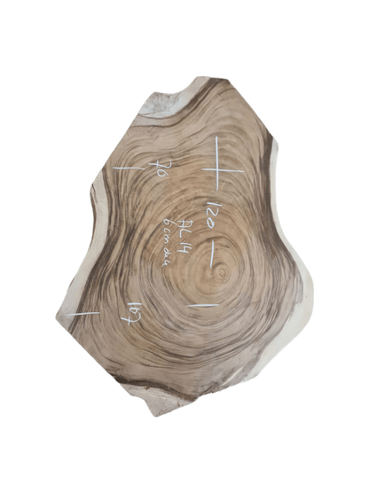 Hoekige suar boomstam salontafel