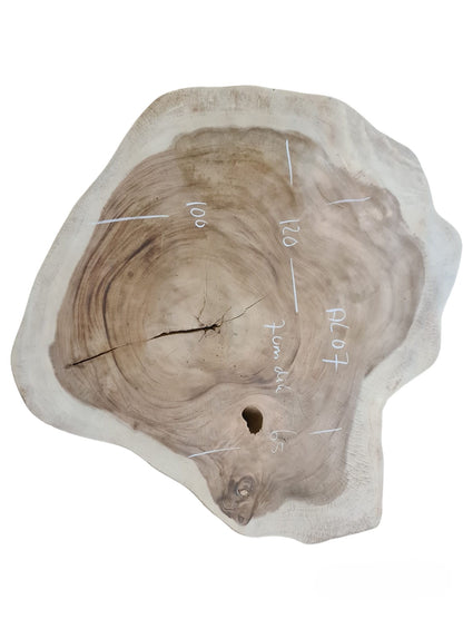 Creatieve vorm suar salontafel van boomstam 