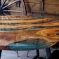 Ronde Epoxy Eettafel - ''Metallic Emerald''