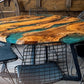 Ronde Epoxy Eettafel - ''Metallic Emerald''