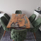 Rechte epoxy eettafel met olijfhout klein 
