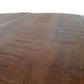 Salontafel Lexington mangohout en metalen zwart rasterframe tafelblad details