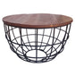 Salontafel Lexington mangohout en metalen zwart rasterframe zijkant groot