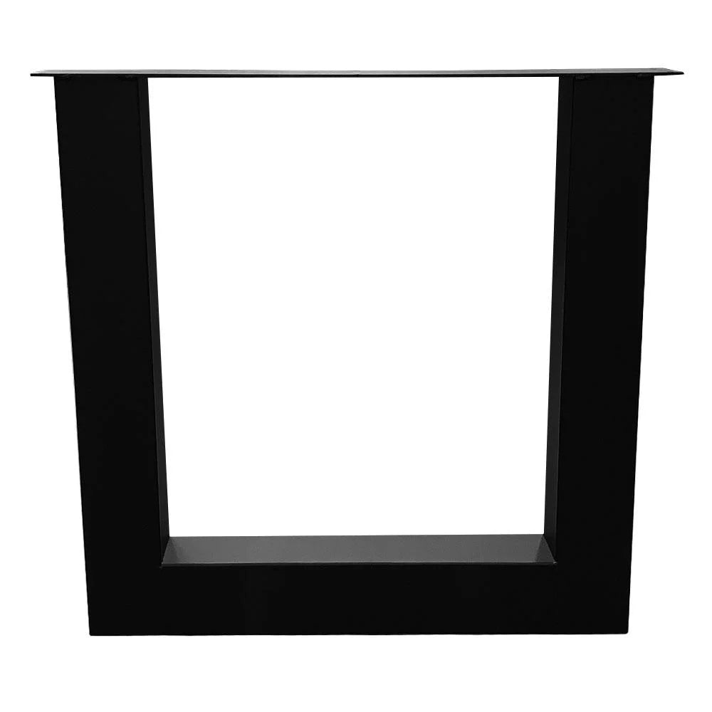 U-frame Eettafelpoot (10x10 cm) zwart voorkant