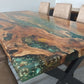 Rechte Epoxy Eettafel - ''Ocean Shell''