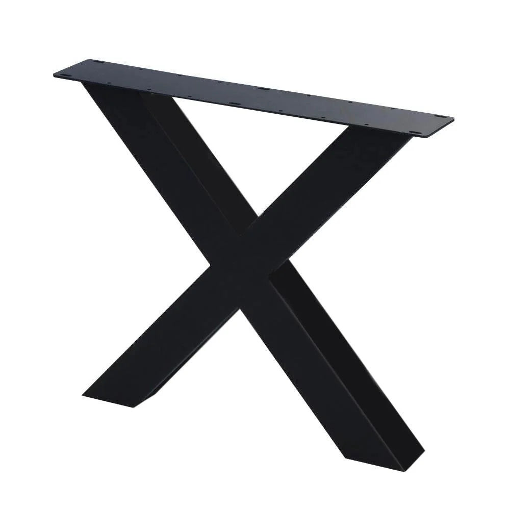 X-frame Eettafelpoot zwart bovenzijde